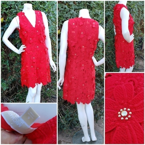 - MICHAEL‎ KORSFLORAL APPLIQUE LACE DRESS - Picture 2 of 2